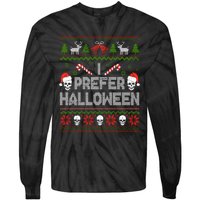 I Prefer Halloween Christmas Sweater Funny Ugly Xmas Holiday Tie-Dye Long Sleeve Shirt