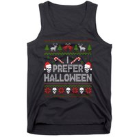 I Prefer Halloween Christmas Sweater Funny Ugly Xmas Holiday Tank Top