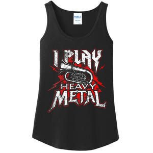 I Play Heavy Metal Tuba Player & Marching Band Ladies Essential Tank