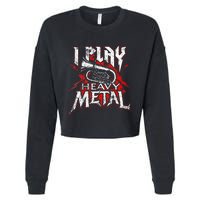 I Play Heavy Metal Tuba Player & Marching Band Cropped Pullover Crew