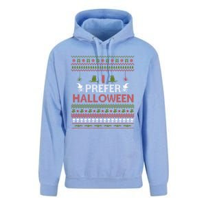 I Prefer Halloween Funny Ugly Christmas Awesome Gift Unisex Surf Hoodie