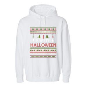 I Prefer Halloween Funny Ugly Christmas Awesome Gift Garment-Dyed Fleece Hoodie