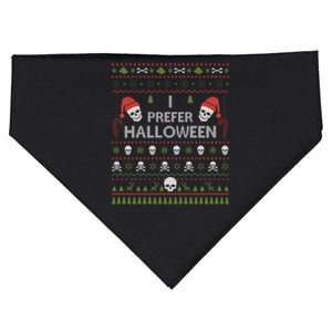 I Prefer Halloween Christmas Sweater Funny Ugly Xmas Holiday USA-Made Doggie Bandana