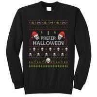 I Prefer Halloween Christmas Sweater Funny Ugly Xmas Holiday Sweatshirt