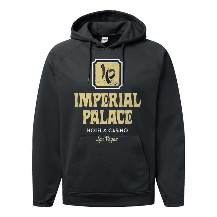 Imperial Palace Hotel Casino Vintage Sign Retro Las Vegas Performance Fleece Hoodie