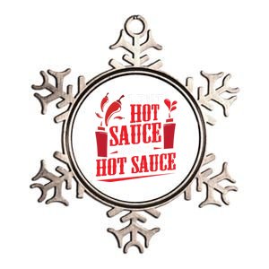 I Put Hot Sauce On My Hot Sauce Chili Pepper Eat Foodie Gift Metallic Star Ornament