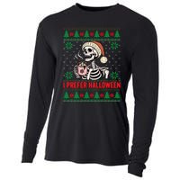 I Prefer Halloween Christmas Sweater Funny Holiday Ugly Xmas Sweatshirt Cooling Performance Long Sleeve Crew