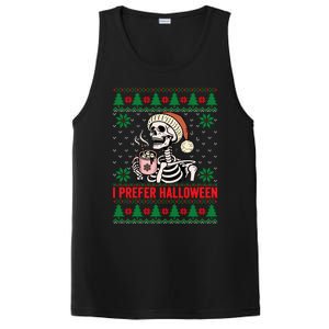 I Prefer Halloween Christmas Sweater Funny Holiday Ugly Xmas Sweatshirt PosiCharge Competitor Tank