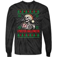 I Prefer Halloween Christmas Sweater Funny Holiday Ugly Xmas Sweatshirt Tie-Dye Long Sleeve Shirt