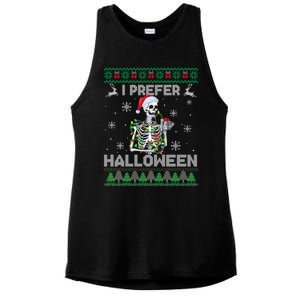 I Prefer Halloween Christmas Funny Skeleton Xmas Gift Ladies PosiCharge Tri-Blend Wicking Tank