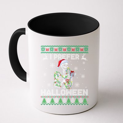 I Prefer Halloween Christmas Funny Skeleton Xmas Gift Mug
