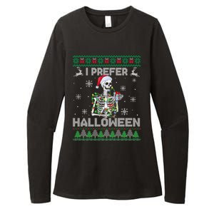 I Prefer Halloween Christmas Funny Skeleton Xmas Gift Womens CVC Long Sleeve Shirt