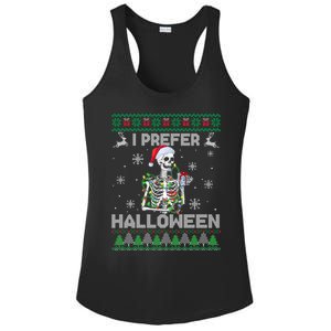 I Prefer Halloween Christmas Funny Skeleton Xmas Gift Ladies PosiCharge Competitor Racerback Tank