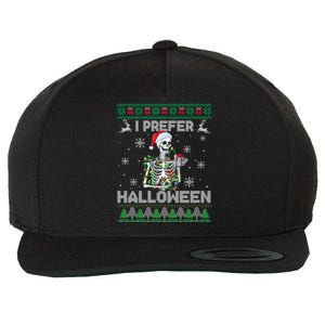 I Prefer Halloween Christmas Funny Skeleton Xmas Gift Wool Snapback Cap