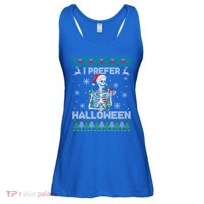 I Prefer Halloween Christmas Funny Skeleton Xmas Gift Ladies Essential Flowy Tank