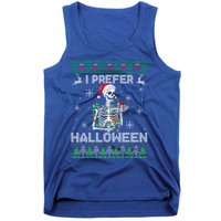 I Prefer Halloween Christmas Funny Skeleton Xmas Gift Tank Top