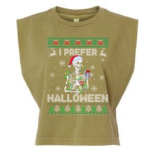 I Prefer Halloween Christmas Funny Skeleton Xmas Gift Garment-Dyed Women's Muscle Tee