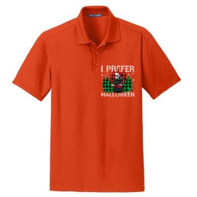 I Prefer Halloween Funny Christmas Skeleton Jumper Ugly Gift Dry Zone Grid Polo