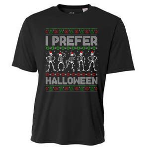 I Prefer Halloween Christmas Funny Ugly Xmas Sweater Holiday Cooling Performance Crew T-Shirt