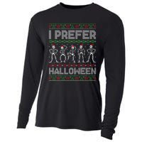 I Prefer Halloween Christmas Funny Ugly Xmas Sweater Holiday Cooling Performance Long Sleeve Crew