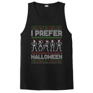 I Prefer Halloween Christmas Funny Ugly Xmas Sweater Holiday PosiCharge Competitor Tank