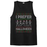 I Prefer Halloween Christmas Funny Ugly Xmas Sweater Holiday PosiCharge Competitor Tank