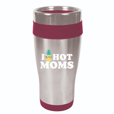 I Pineapple Hot Moms Upside Down I Heart Funny Swinger 16oz Travel Tumbler