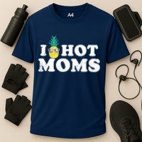 I Pineapple Hot Moms Upside Down I Heart Funny Swinger Cooling Performance Crew T-Shirt