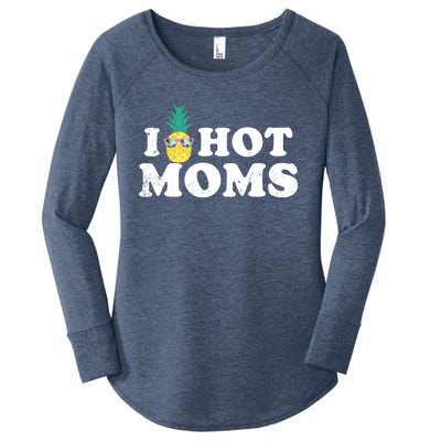 I Pineapple Hot Moms Upside Down I Heart Funny Swinger Women's Perfect Tri Tunic Long Sleeve Shirt