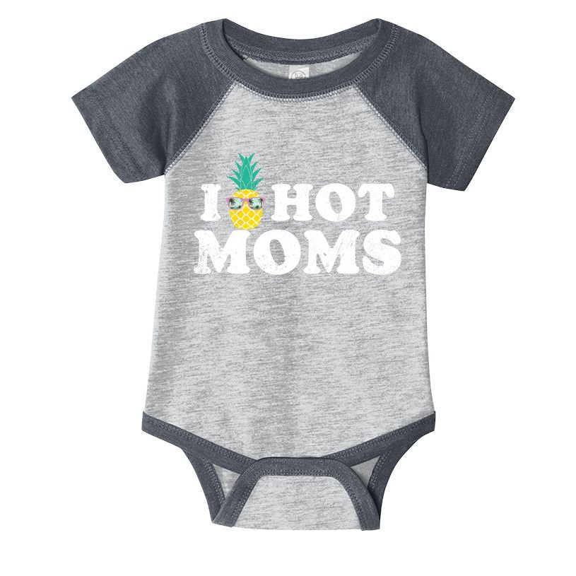 I Pineapple Hot Moms Upside Down I Heart Funny Swinger Infant Baby Jersey Bodysuit
