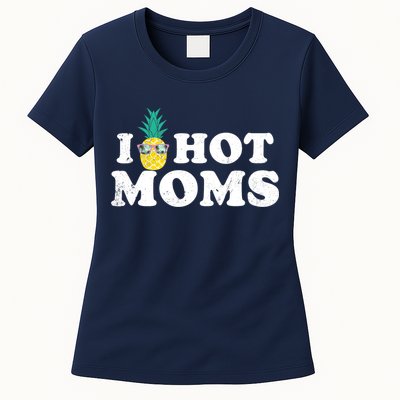 I Pineapple Hot Moms Upside Down I Heart Funny Swinger Womens T-Shirt