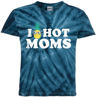 I Pineapple Hot Moms Upside Down I Heart Funny Swinger Kids Tie-Dye T-Shirt