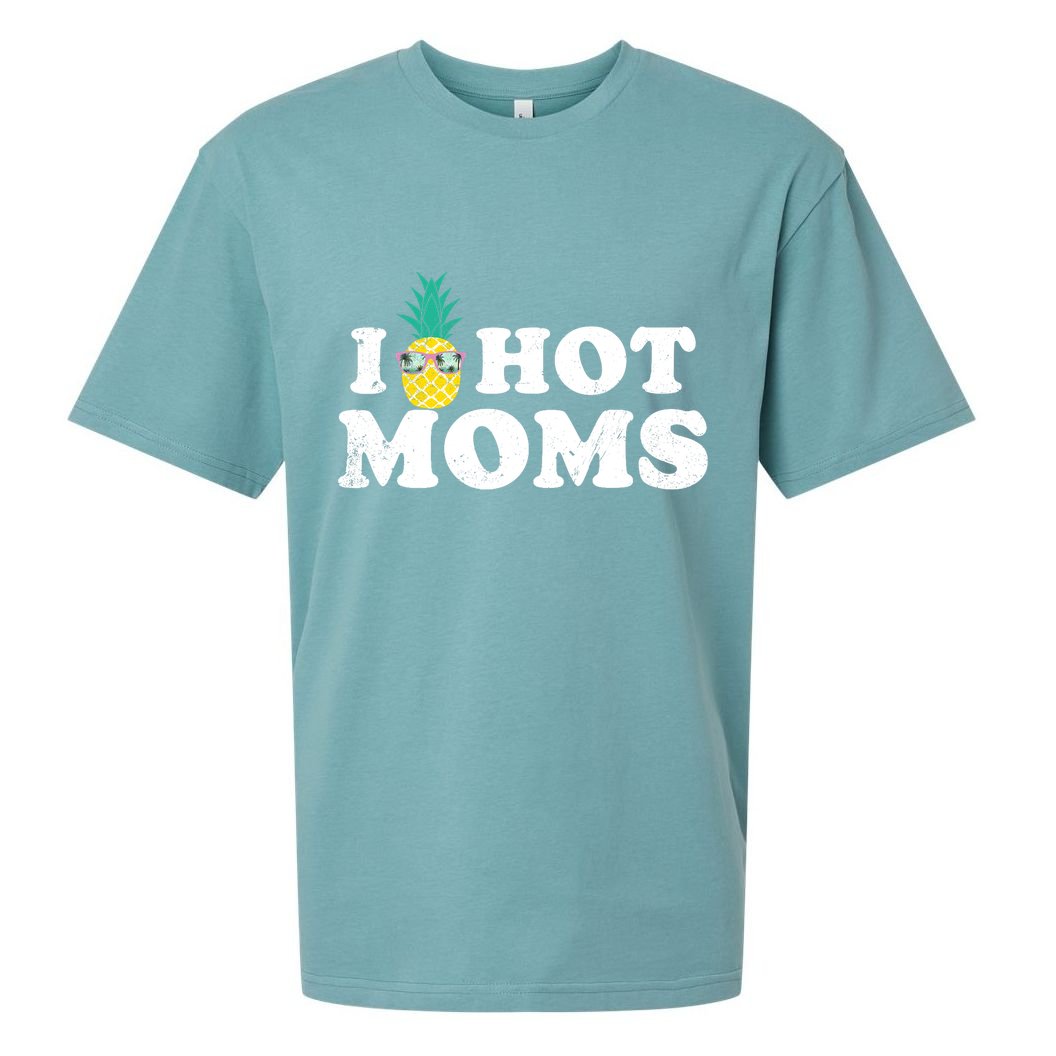 I Pineapple Hot Moms Upside Down I Heart Funny Swinger Sueded Cloud Jersey T-Shirt