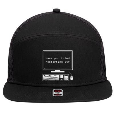 It Pro Have You Tried Restarting It Computer Help Desk 7 Panel Mesh Trucker Snapback Hat
