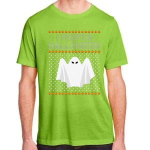 I Prefer Halloween Christmas Funny Funny Ugly Xmas Holiday Funny Adult ChromaSoft Performance T-Shirt