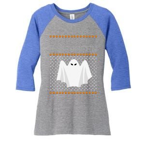 I Prefer Halloween Christmas Funny Funny Ugly Xmas Holiday Funny Women's Tri-Blend 3/4-Sleeve Raglan Shirt