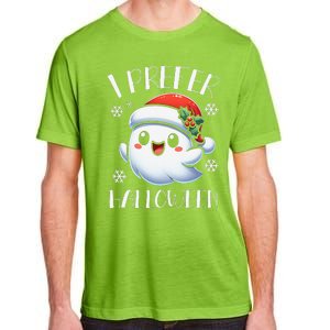 I Prefer Halloween Christmas Cute Ghost Santa Hat Adult ChromaSoft Performance T-Shirt