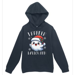 I Prefer Halloween Christmas Cute Ghost Santa Hat Urban Pullover Hoodie