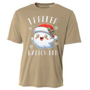 I Prefer Halloween Christmas Cute Ghost Santa Hat Cooling Performance Crew T-Shirt