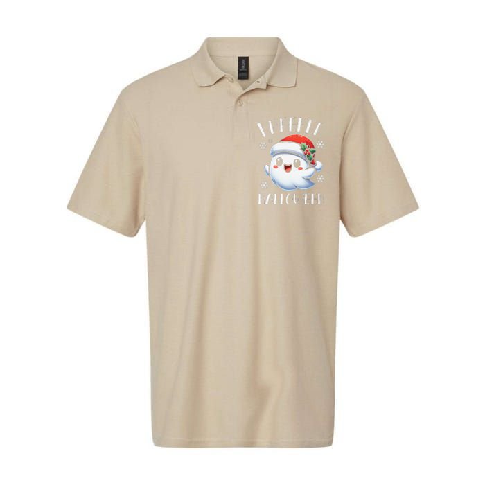 I Prefer Halloween Christmas Cute Ghost Santa Hat Softstyle Adult Sport Polo