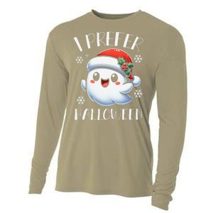 I Prefer Halloween Christmas Cute Ghost Santa Hat Cooling Performance Long Sleeve Crew