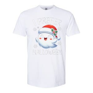 I Prefer Halloween Christmas Cute Ghost Santa Hat Softstyle CVC T-Shirt