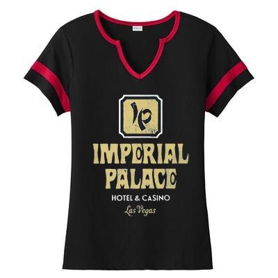 Imperial Palace Hotel Casino Vintage Sign Retro Las Vegas Ladies Halftime Notch Neck Tee