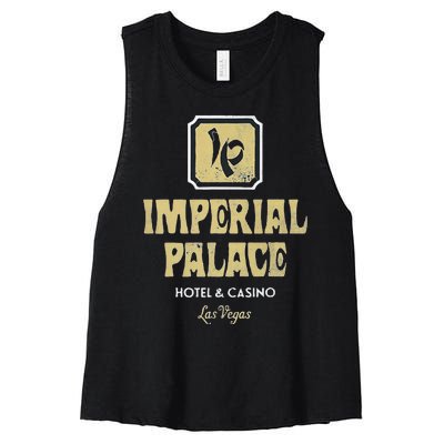 Imperial Palace Hotel Casino Vintage Sign Retro Las Vegas Women's Racerback Cropped Tank