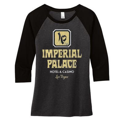 Imperial Palace Hotel Casino Vintage Sign Retro Las Vegas Women's Tri-Blend 3/4-Sleeve Raglan Shirt