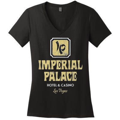 Imperial Palace Hotel Casino Vintage Sign Retro Las Vegas Women's V-Neck T-Shirt