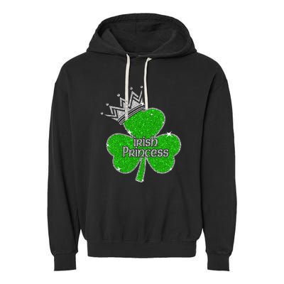 Irish Princess Happy St Patricks Day Shamrock Garment-Dyed Fleece Hoodie