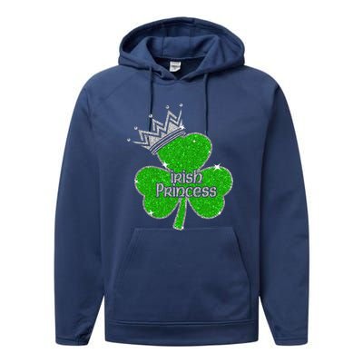 Irish Princess Happy St Patricks Day Shamrock Performance Fleece Hoodie