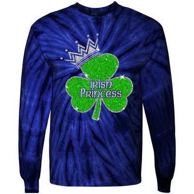 Irish Princess Happy St Patricks Day Shamrock Tie-Dye Long Sleeve Shirt