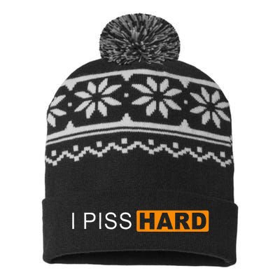 I Piss Hard Funny Meme Sarcasm USA-Made Snowflake Beanie